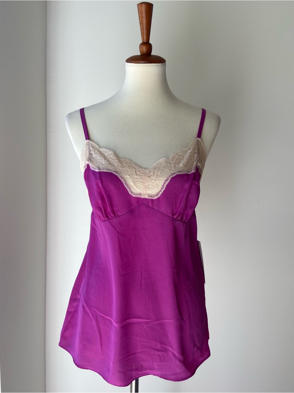 NWT Rodarte x Target Magenta Camisole with Cream Lace Trim
